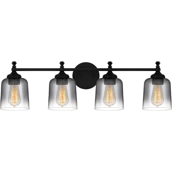 With its matte black finish and smoke glass shades, Jenson is the perfect complement to updated traditional design. Ombre smoke glass shades cast an alluring glow, while the clean lines of this bath light add in a dash of industrial appeal. Orient the glass shades facing up or down to suit your distinctive style.
