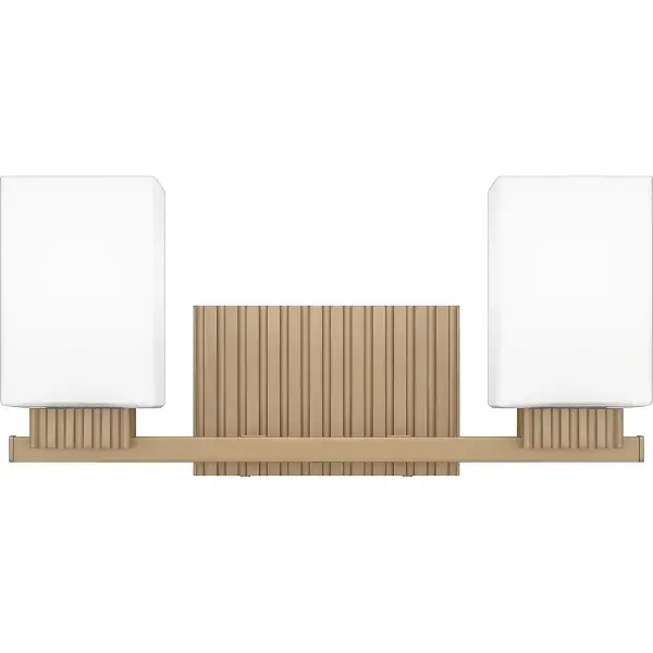 Enhance the appearance of any bathroom vanity with the Joyner bath light collection. Etched opal glass shades softly diffuse the light, creating a warm ambiance worthy of a luxurious home spa. The bronze gold finish adds subtle shine, featuring a uniquely lined pattern for extra texture and modern style.