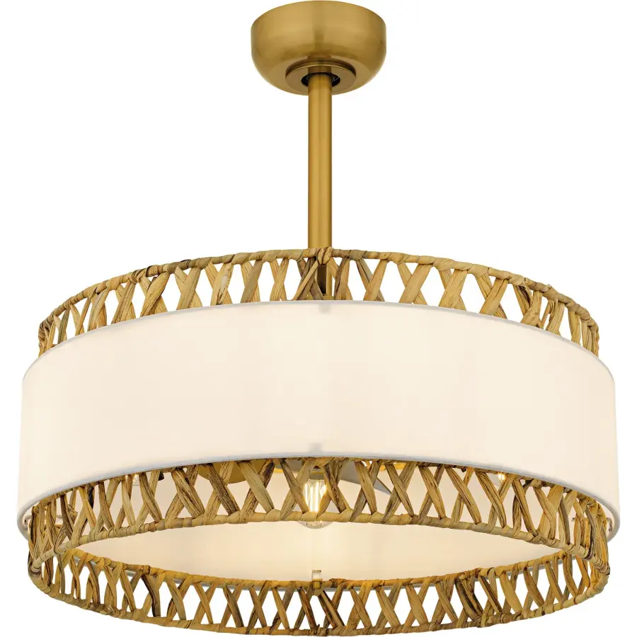 Kate Four Light Ceiling Fan with Light Kit in Brushed Gold