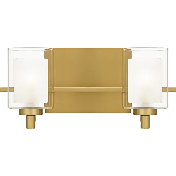 This modern posh wall sconce and vanity light collection features a simplistic design with several classic finish options: choose from brushed nickel, polished chrome, or brushed gold. The inner heavy glass is sand blasted inside and encased within outer clear glass shades for a sophisticated and stunning look. This unique illumination effect provides a spa-like illumination, creating a perfect home bathroom ambiance. Install Kolt with shades facing up or down to customize to your desired setting.