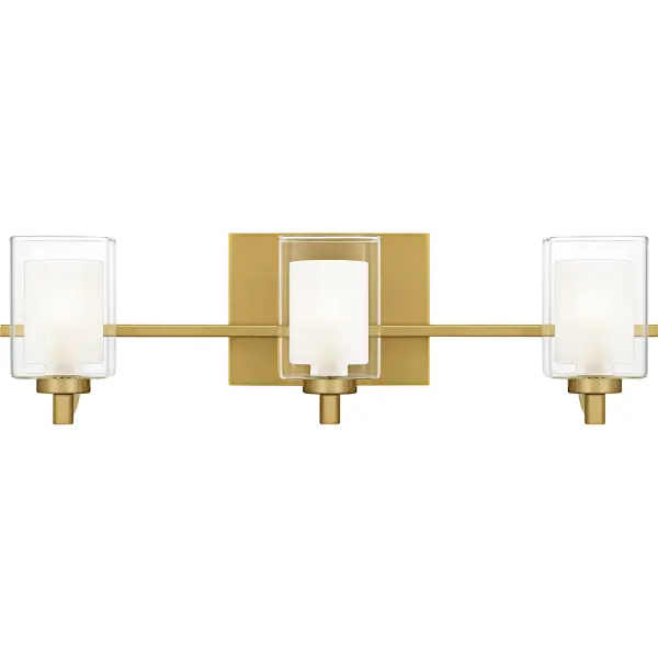 This modern posh wall sconce and vanity light collection features a simplistic design with several classic finish options: choose from brushed nickel, polished chrome, or brushed gold. The inner heavy glass is sand blasted inside and encased within outer clear glass shades for a sophisticated and stunning look. This unique illumination effect provides a spa-like illumination, creating a perfect home bathroom ambiance. Install Kolt with shades facing up or down to customize to your desired setting.