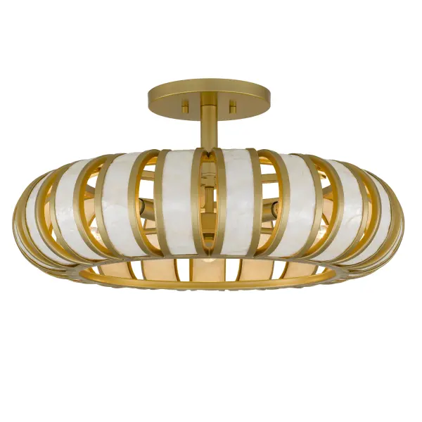 With a shape inspired by timeless elegance and a soul full of quiet luxury, the Knight light fixture radiates a soft, golden glow that feels both regal and intimate. Its soft gold finish is warm and inviting, while delicate capiz shell accents shimmer like moonlight on water. Whether suspended as an oversized pendant or nestled close as a semi-flush mount, Knight brings a poetic light to spaces that deserve to feel special.