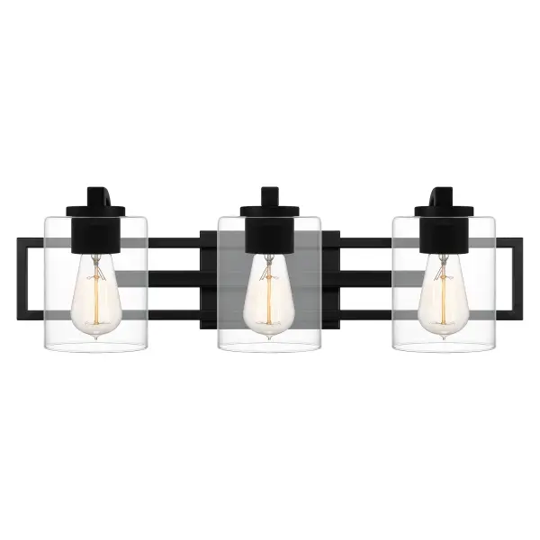 Pick your preference: The Landsdowne bath light can be configured up or down. With its striking shape and bold, matte black finish, the light complements sleek and modern bath spaces. Choose either three or four bulbs, depending on your lighting needs.