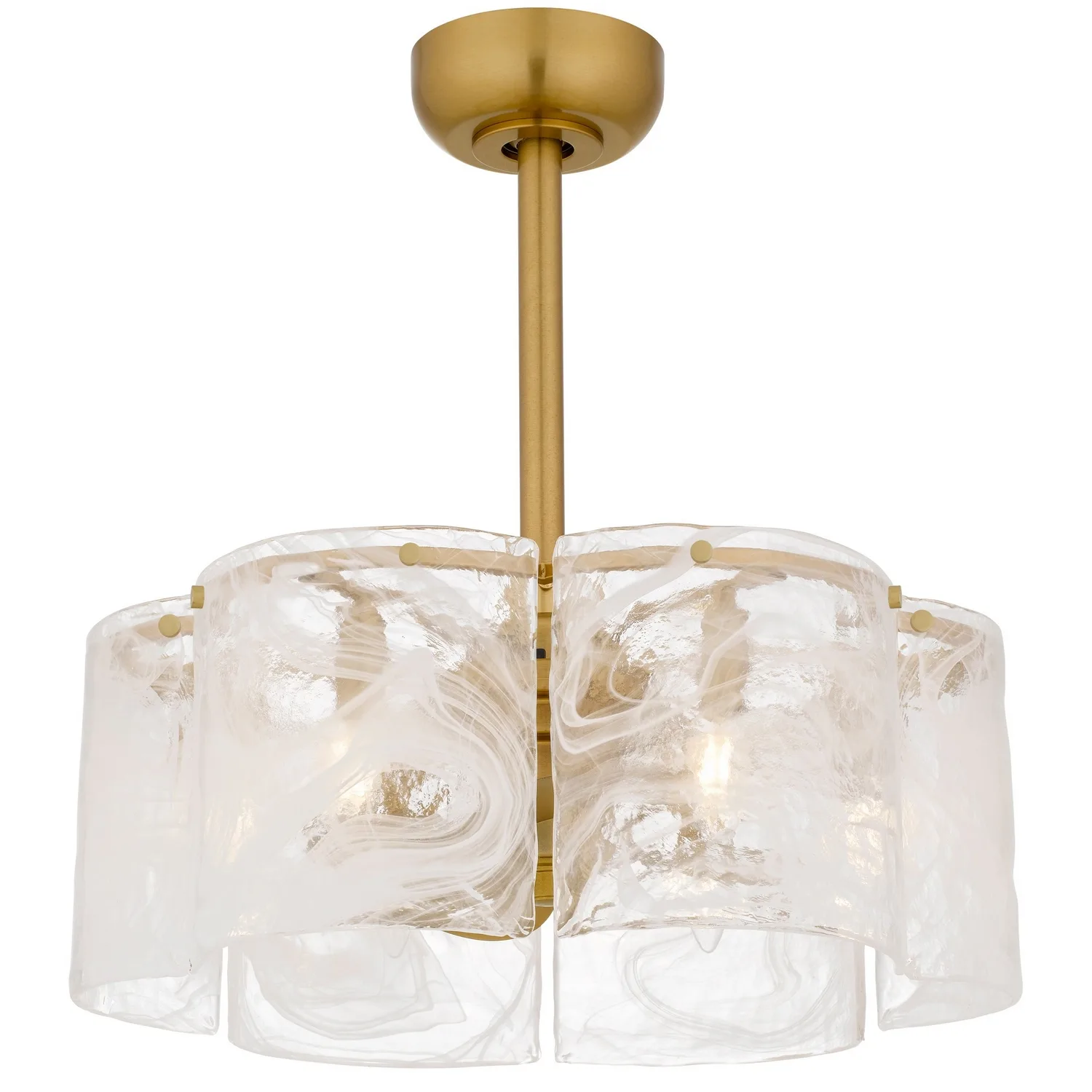 Maisie Six Light Ceiling Fan Light in Brushed Gold