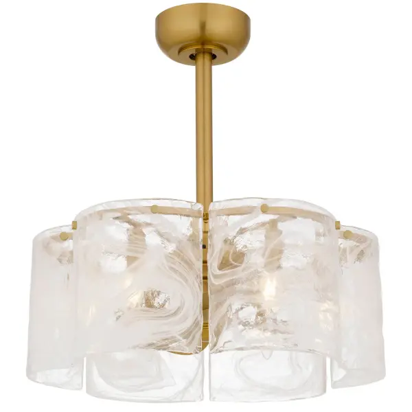 Maisie Six Light Ceiling Fan Light in Brushed Gold