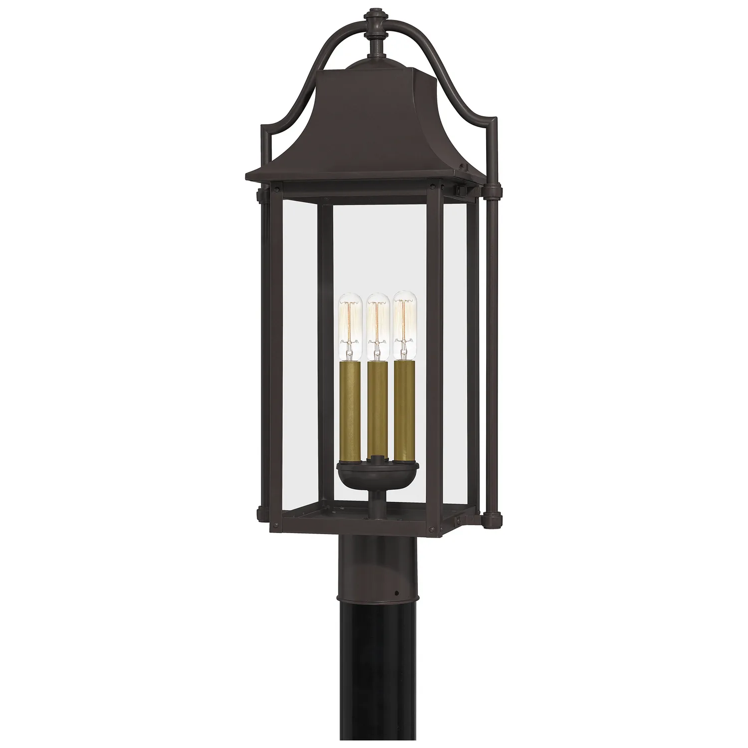 Manning Three Light Outdoor Post Mount in Western Bronze