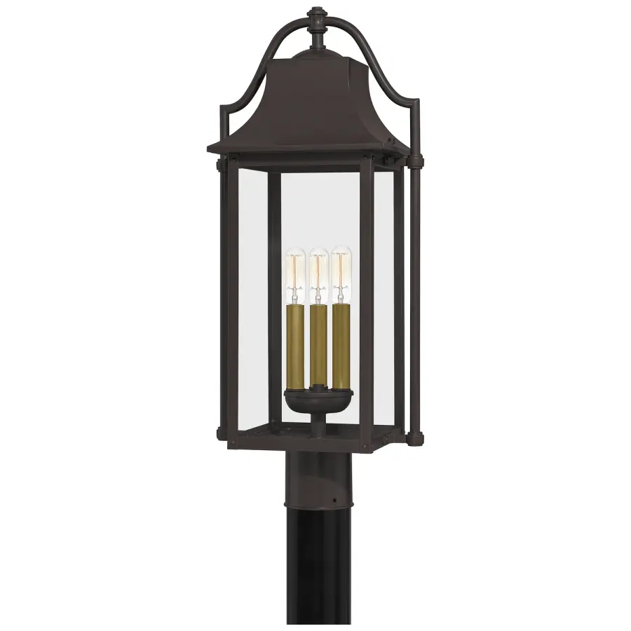 Manning Three Light Outdoor Post Mount in Western Bronze