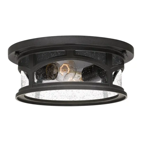The Marblehead flush mount combines durability with classic design. Its Coastal Armour composite construction and 5-year warranty make it ideal for harsh outdoor conditions, while clear seedy glass adds vintage appeal.