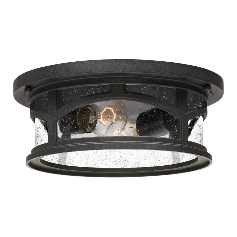 Marblehead Two Light Outdoor Flush Mount in Mystic Black