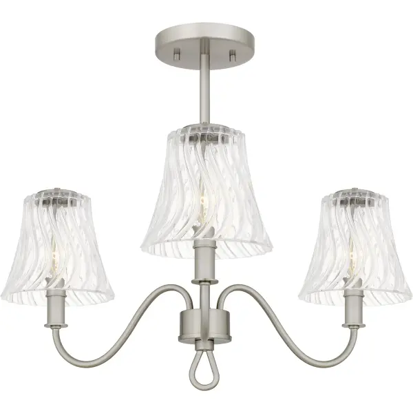 McKinney 3-Light Brushed Nickel Semi-Flush Mount