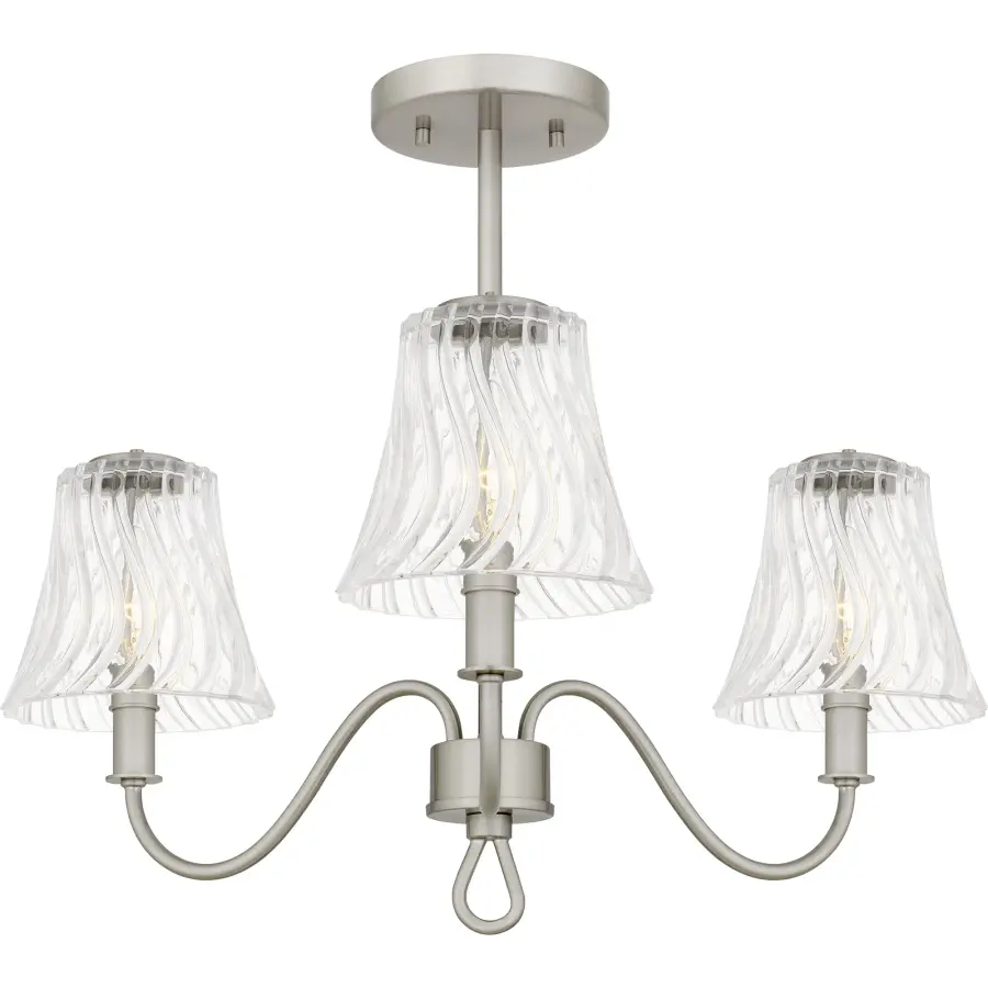 McKinney 3-Light Brushed Nickel Semi-Flush Mount