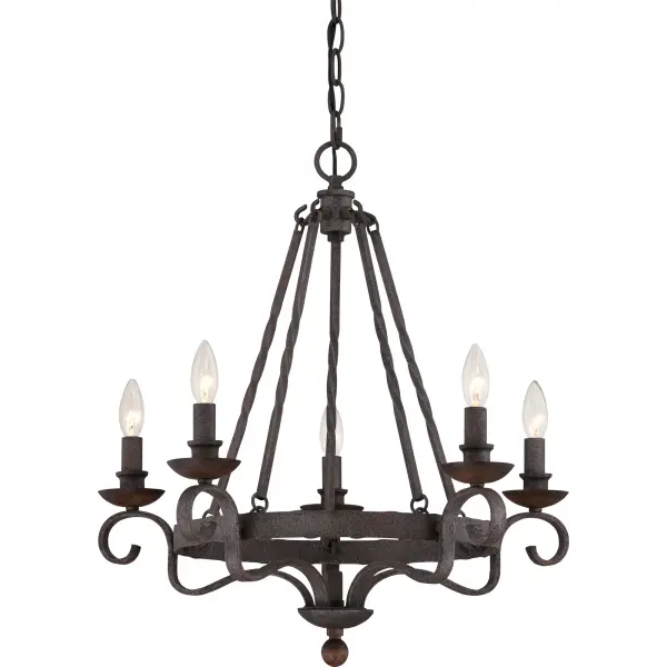 Classic and timeless  Noble is a nod to European design.  The speckled Rustic Black features many dark tones combined to create a roughly textured finish on the surface that highlights every mark of the hammered metal.  The candelabra holders are made of solid wood and stained a dark walnut to coordinate with the overall theme of old world style and charm.