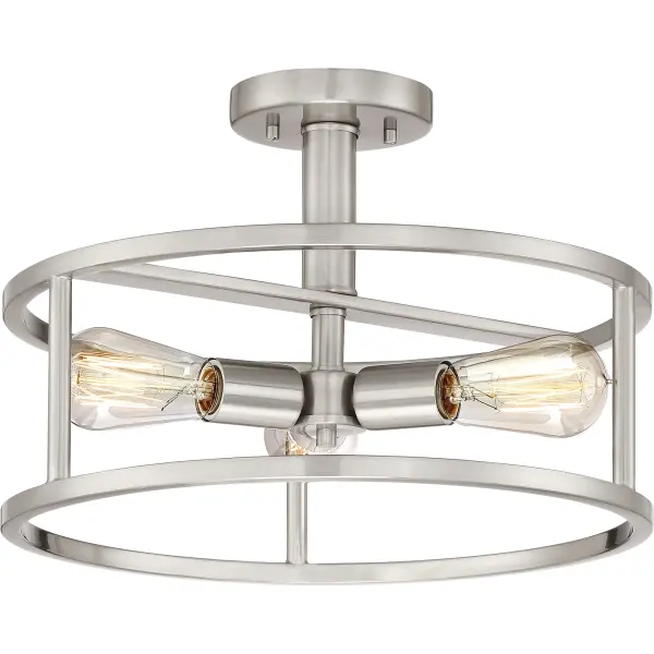 The New Harbor collection is completely unadorned for an open airy feel. The brushed nickel finish complements many decor styles and the Victorian Edison style bulb adds the perfect vintage touch to this understated collection.