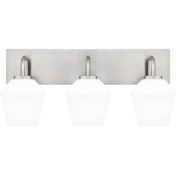 With its transitional styling and clean lines, Nielson is a perfect addition to any home decor. Complemented by opal etched glass shades, all fixtures are available in your choice of brushed nickel or matte black finish. Nielson is available in a variety of lighting options, designed to add subtle style to nearly any room in the house.