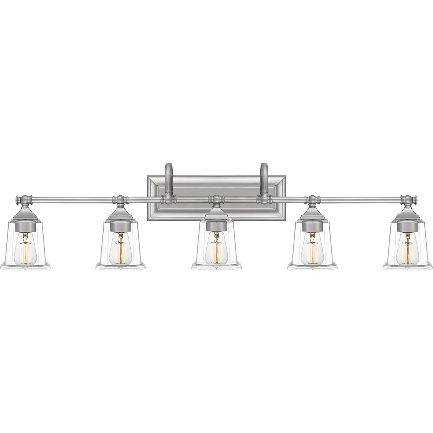 Nicholas Five Light Bath Fixture in Brushed Nickel