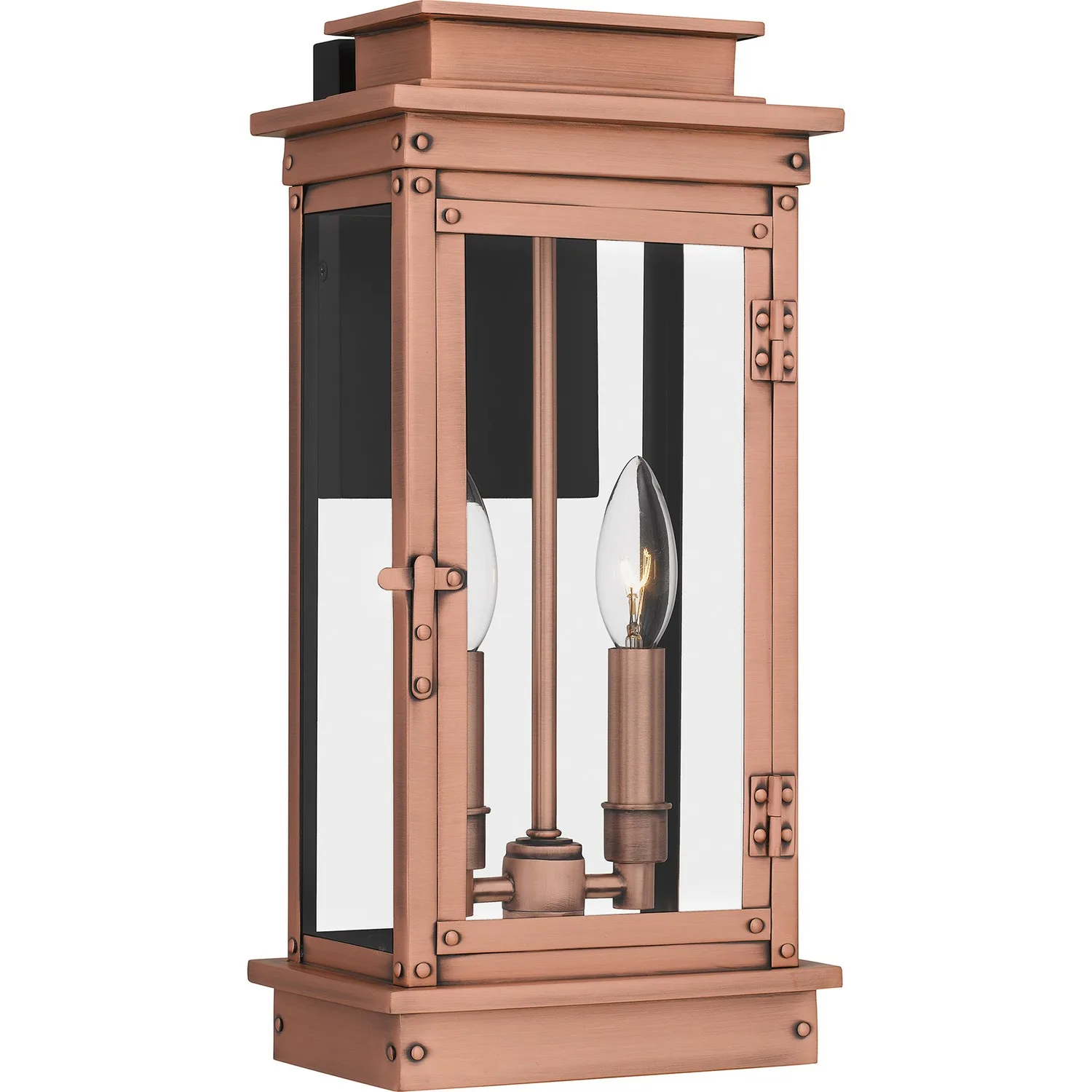 Noelle Two Light Outdoor Wall Mount in Aged Copper