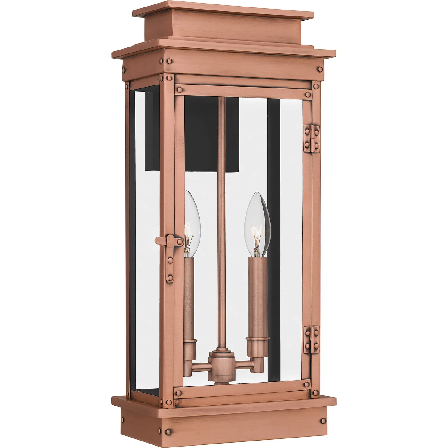 Noelle Two Light Outdoor Wall Mount in Aged Copper