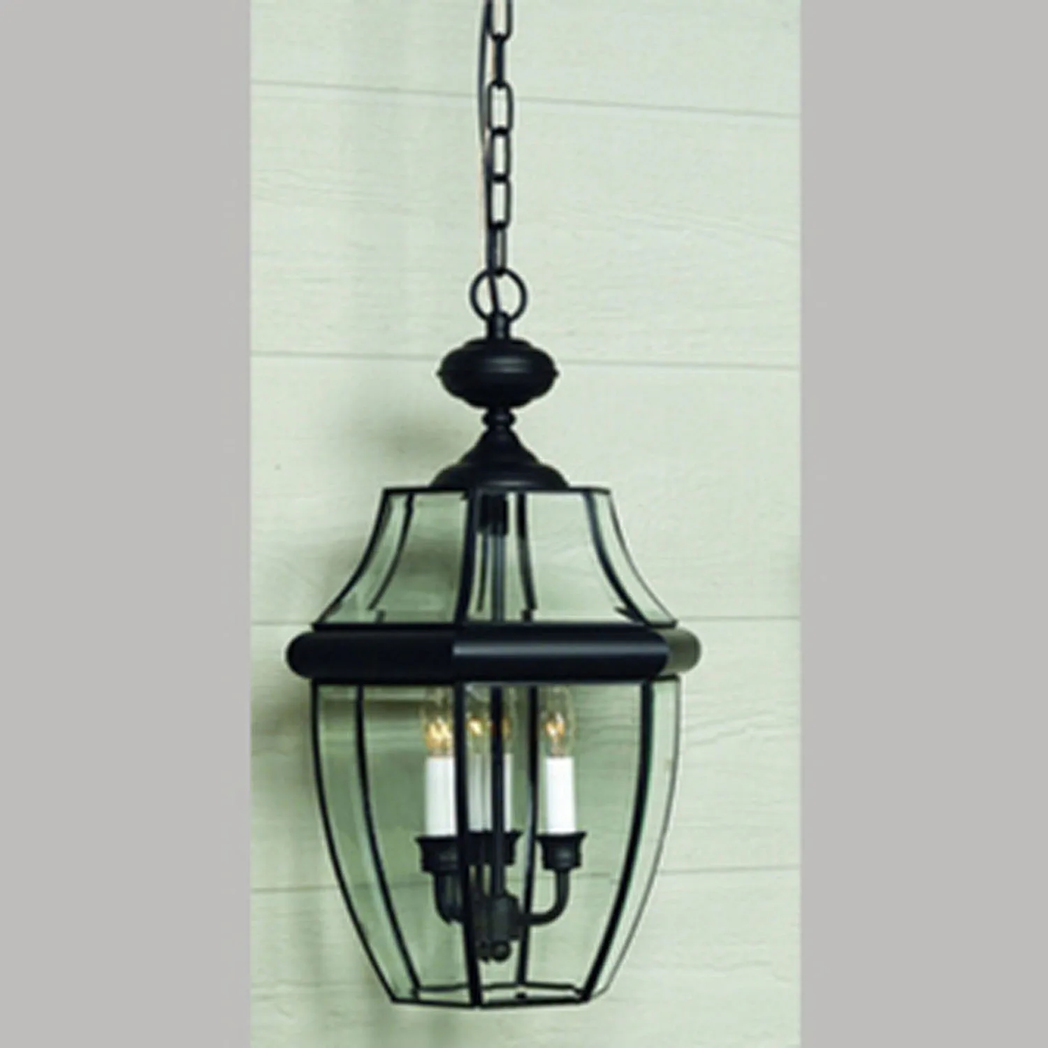 Newbury Four Light Outdoor Hanging Lantern in Mystic Black