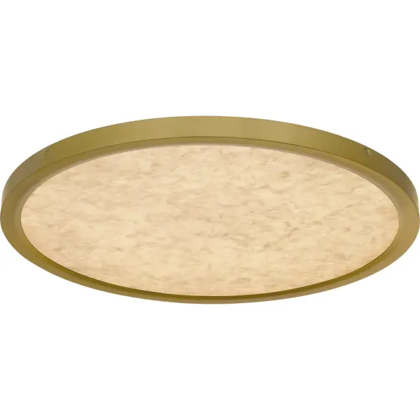 The Outskirts flush mount is a versatile lighting fixture, ideal for a range of room applications. Available in multiple sizes, you can select the brushed gold finish with a white alabaster acrylic shade for a refined look, or the earth black finish with a clear textured acrylic shade for a contemporary style. Featuring an integrated LED light source, Outskirts provides bright, efficient illumination. Additionally, it includes a CCT switch, allowing you to easily customize the brightness to suit your preferred ambiance.