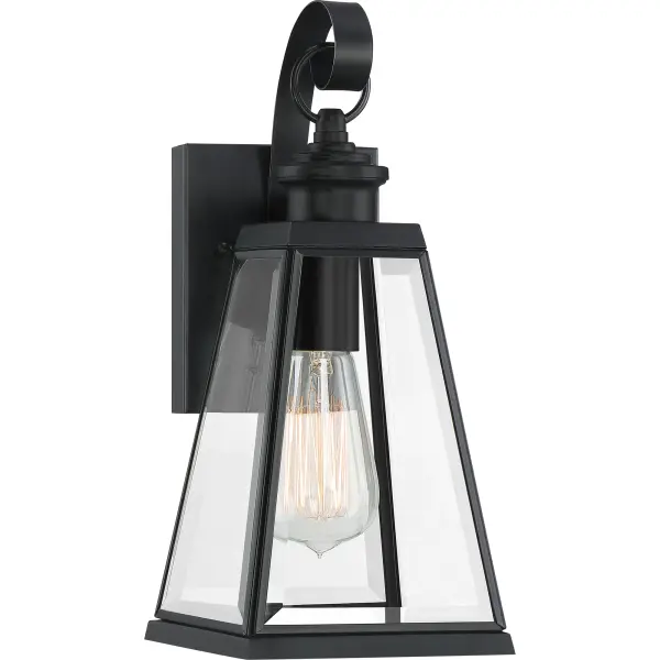 Illuminate your home's exterior with the Paxton collection. Sleek lines and a tapered silhouette combine to make a timeless statement that is simple, yet stylish. Constructed with clear beveled glass and a matte black finish, these fixtures are built to last.