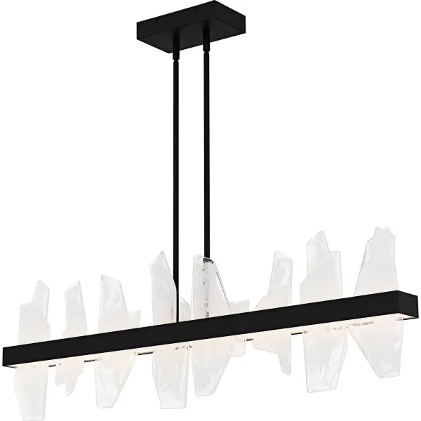 Discover the epitome of luxury with Aurelia, a standout piece from the Platinum by Quoizel collection. Merging modern style with opulent details, this stunning light fixture features white swirl glass in varied shapes, each piece offering unique visual intrigue. Choose from two striking designs: a round chandelier for a bold statement in your dining or living area, or a linear island light to enhance the elegance of your kitchen or bar. Available in sophisticated matte black or soft gold, Aurelia adds a touch of glamour to any space.