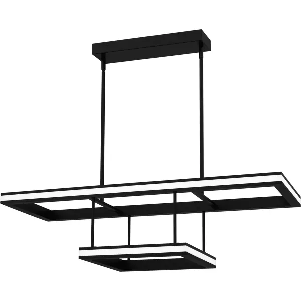 Contemporary and sleek, Aydin makes a perfect addition to the Platinum by Quoizel collection. The island light offers a multi-layered sculptural design in a strong matte black finish. A built-in LED light source completes the modern look and creates a soft glow - perfect over a kitchen island, table or desk.