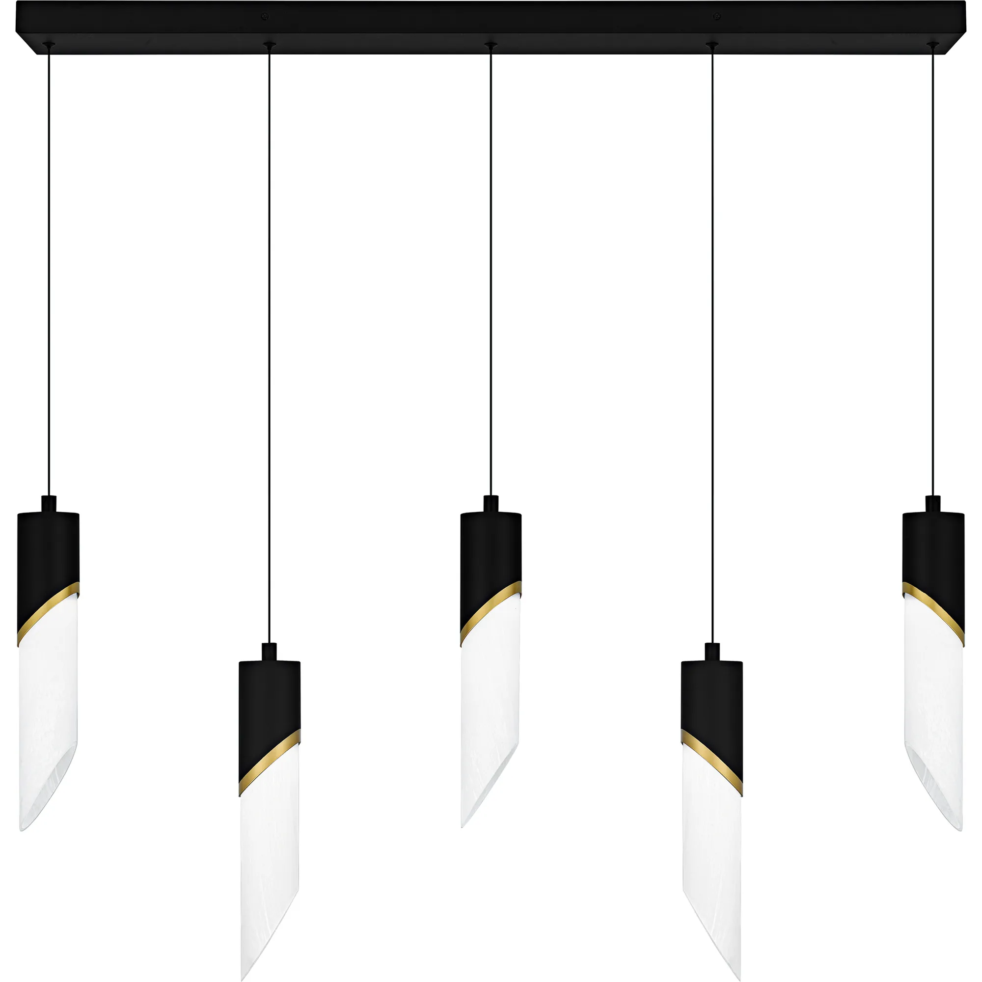 Alys 2-Light Matte Black Linear Chandelier