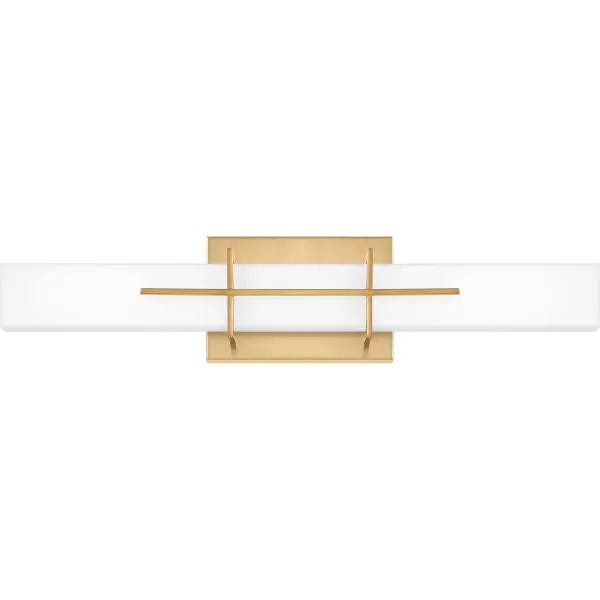 The Gemini collection is the perfect updated look for your bathroom. The modern style of this fixture is available in an Aged Brass or Polished Chrome finish, and is paired with an opal etched glass shade. The integrated LED light source provides energy saving, long lasting performance, and is low maintenance.