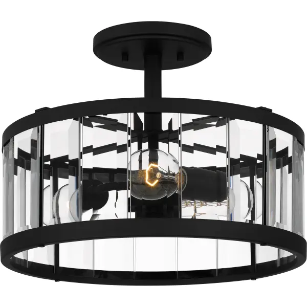 The Lucia semi-flush mount features an engineered look alluding to industrial design. The polished chrome finish radiates shine and adds a dose of drama. Or select matte black to enhance Lucia’s intriguing lines.