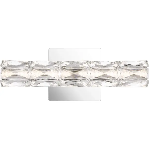 The Luster's pressed crystal shade features faceted details that radiate glamour. This Platinum by Quoizel stunner is contemporary in design, boasting integrated LED technology and a striking polished chrome finish.