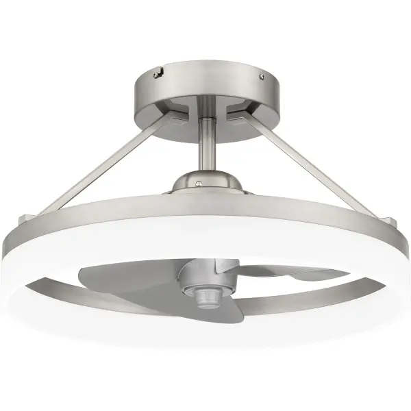 The Cohen fandelier combines minimalist design with practical function, featuring a striking LED halo ring and efficient 3-speed fan. Its compact 19.75-inch diameter makes it ideal for smaller spaces while delivering impressive 1329 CFM airflow.