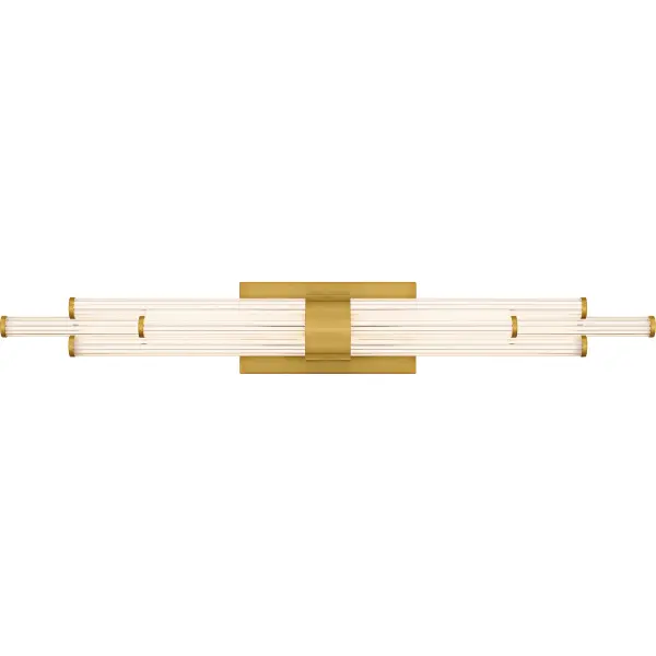 The Talbott bath light features a striking modern design with a sleek, minimalist aesthetic. The rectangular backplate contrasts with the series of parallel cylindrical acrylic rods, creating a unique and eye-catching visual. Each rod houses an integrated LED light for maximum light output and energy efficiency. Talbott is available in matte black, brushed gold, and polished chrome to suit various bathroom vanity styles. This fixture also includes a CCT switch, allowing you to easily customize the brightness of the light to your desired setting.