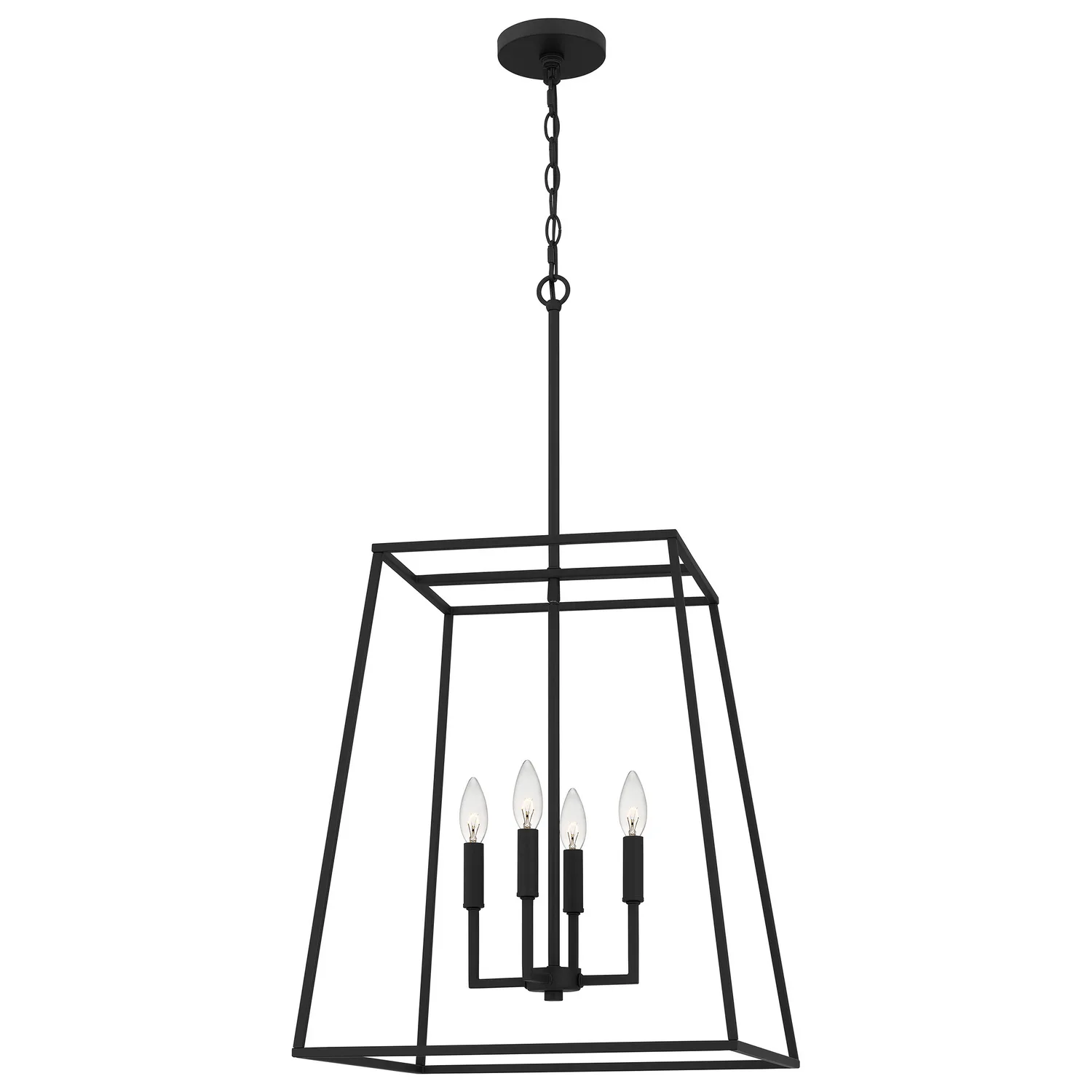 Prescott Four Light Pendant in Matte Black