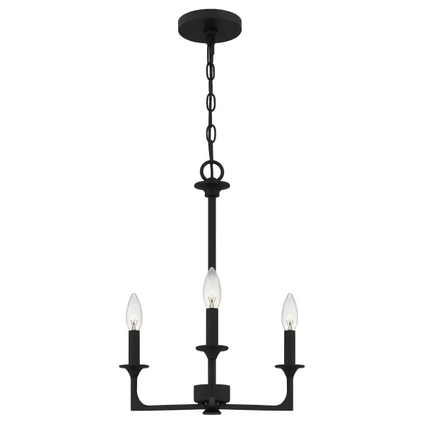 Prescott 3-Light Chandelier in Matte Black