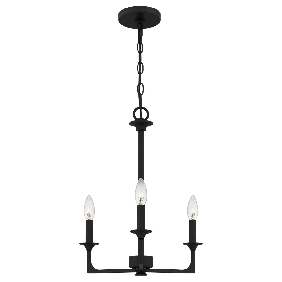 Prescott 3-Light Chandelier in Matte Black