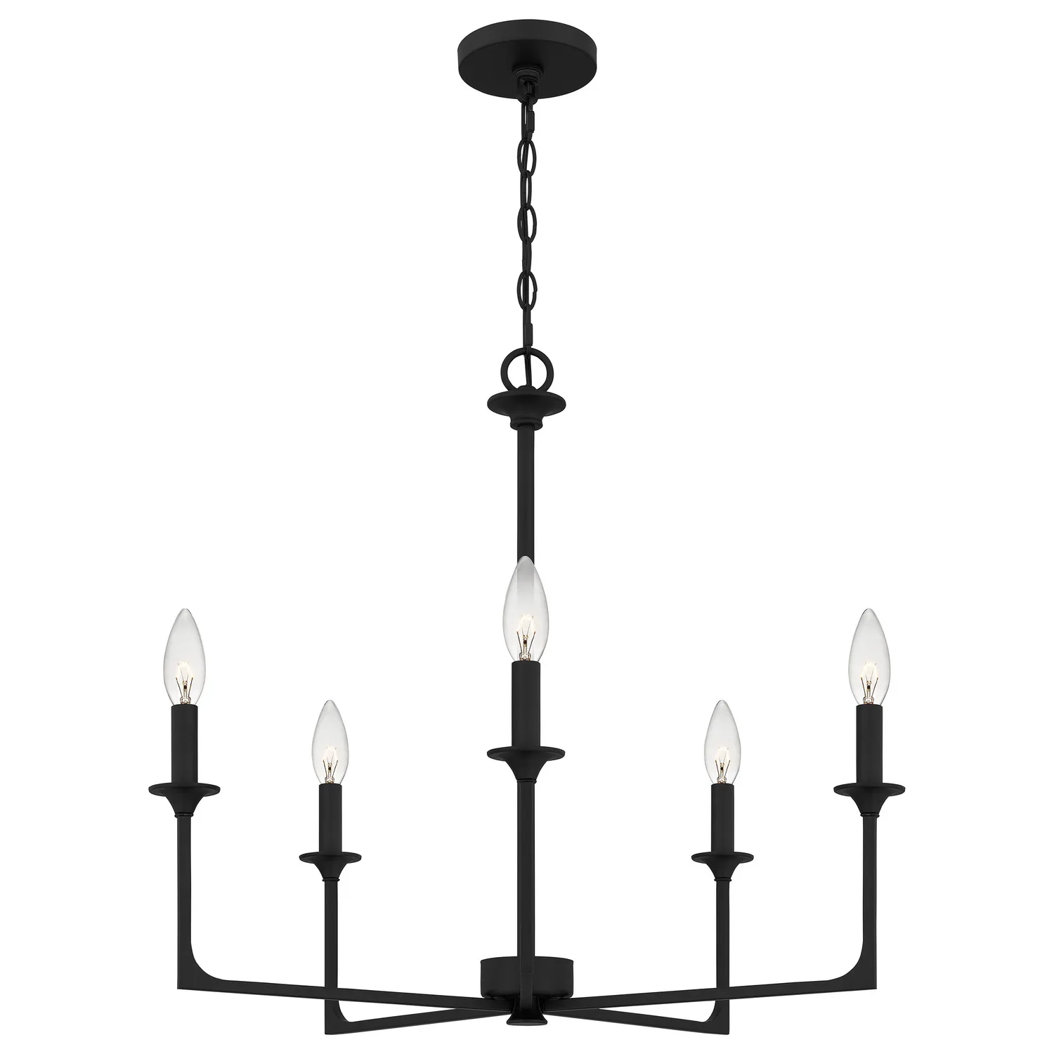 Prescott Five Light Chandelier in Matte Black