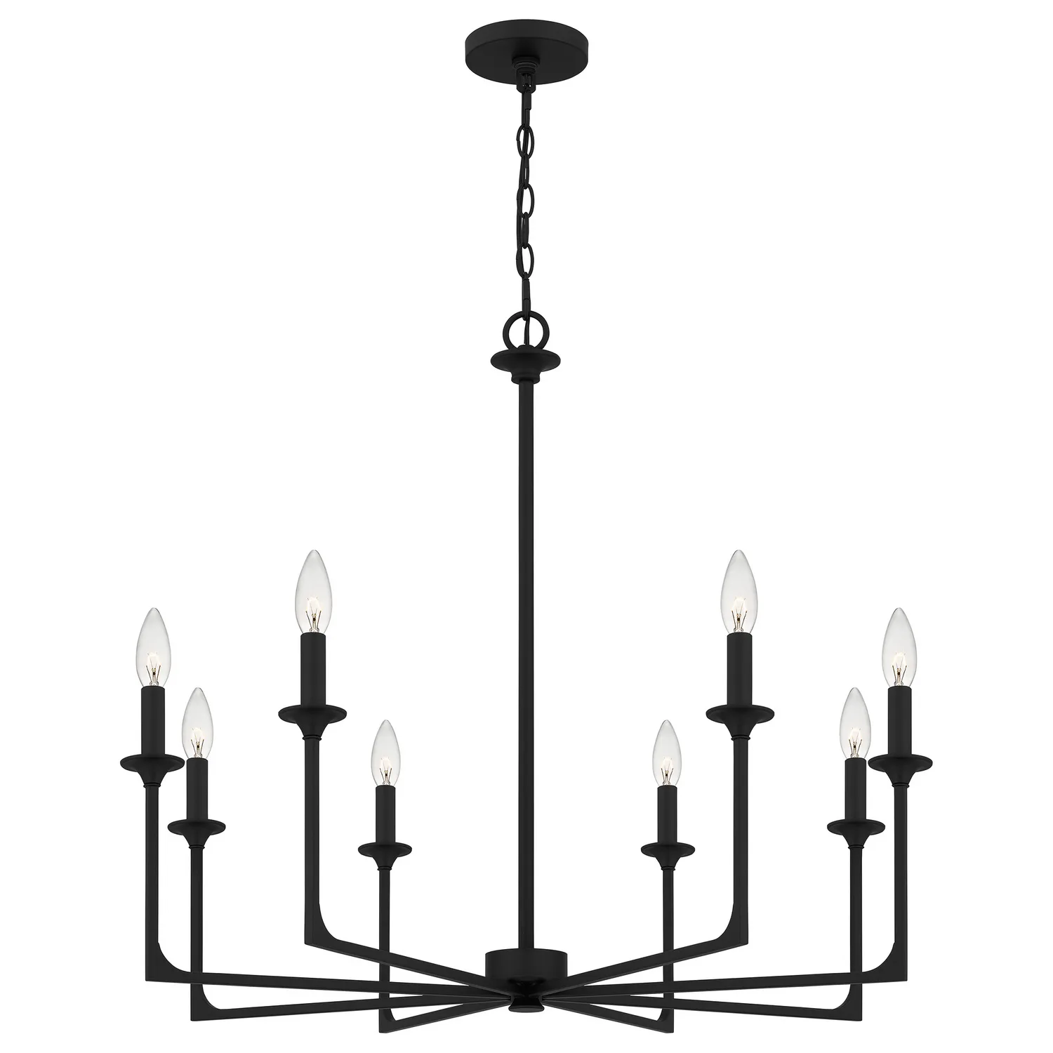 Prescott Eight Light Chandelier in Matte Black