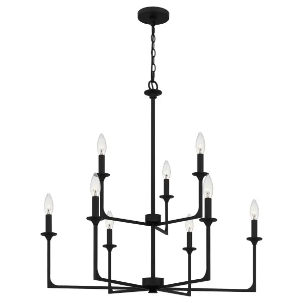 Prescott 9-Light Chandelier in Matte Black