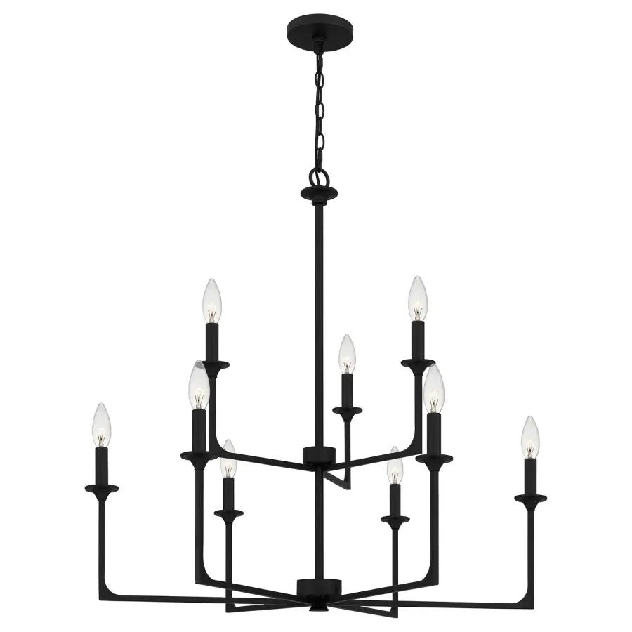 Prescott 9-Light Chandelier in Matte Black