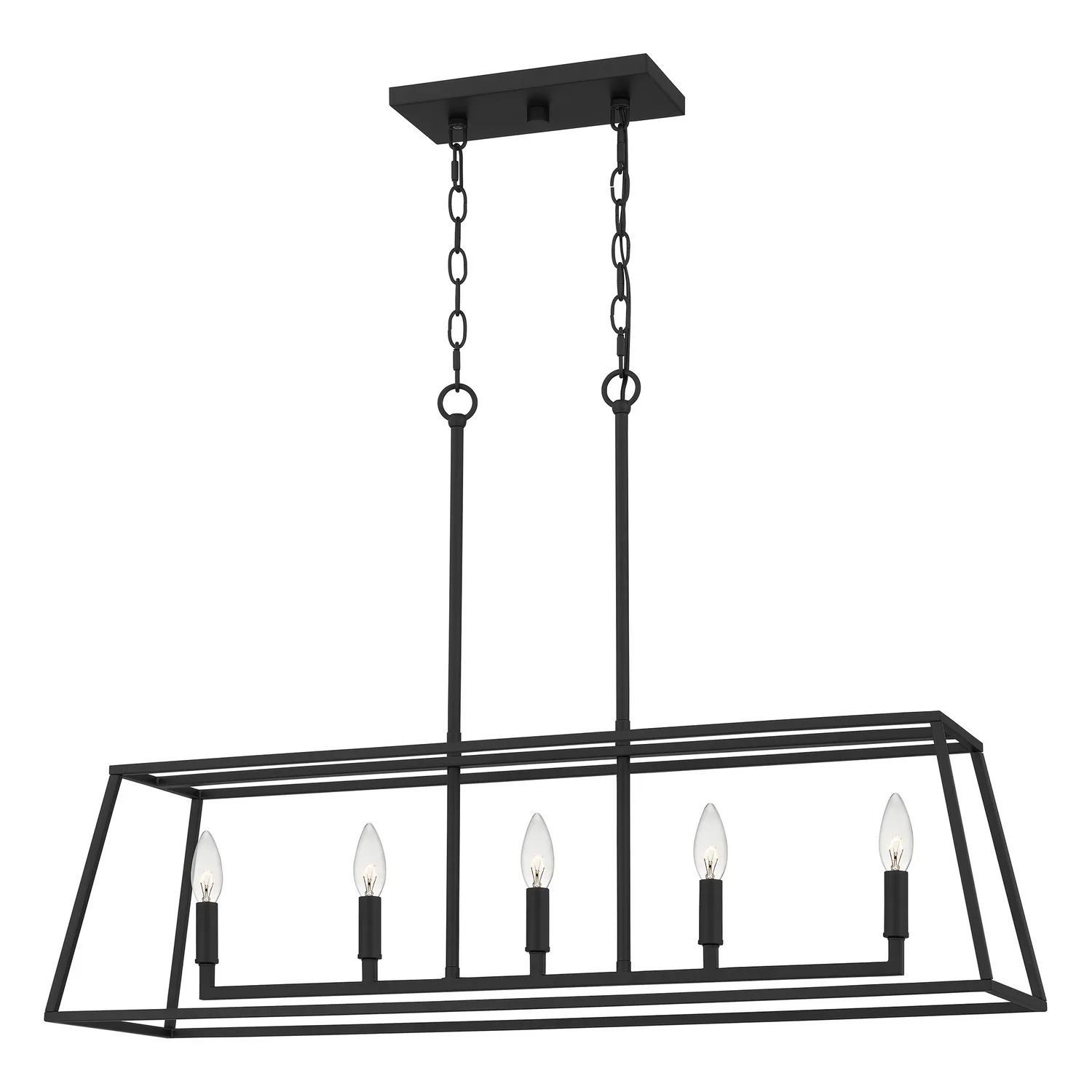 Prescott Five Light Island Chandelier in Matte Black