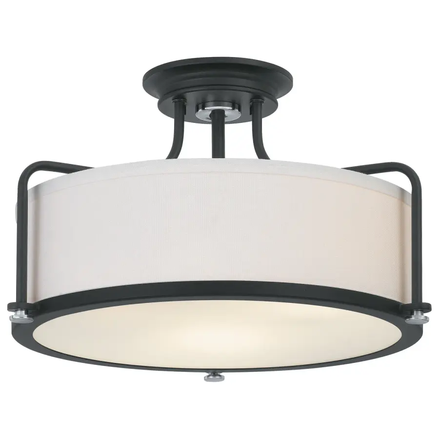 Rigel Three Light Semi Flush Mount in Earth Black