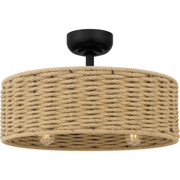Quoizel Islander Fandelier with Hemp Rope Shade