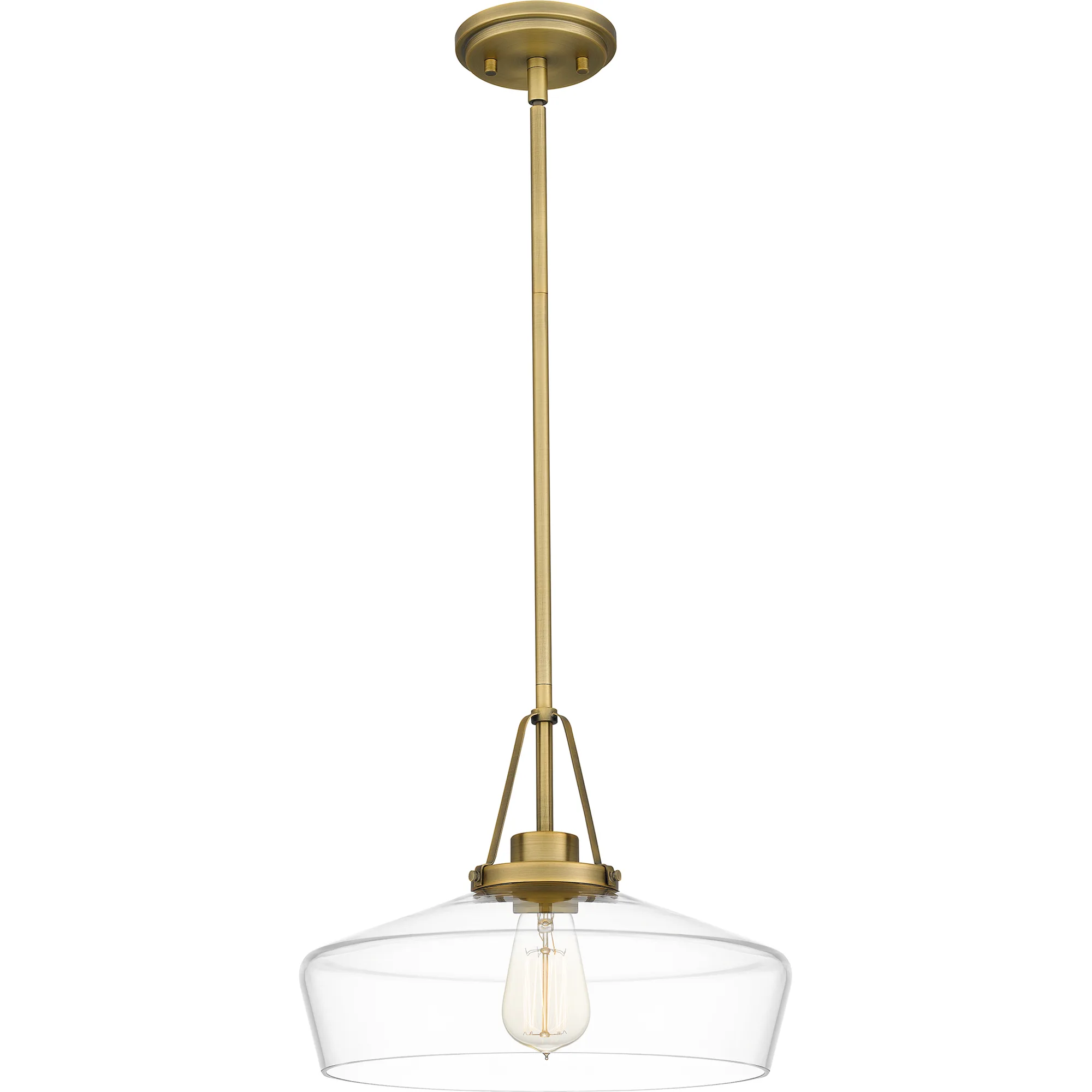 Haven One Light Pendant in Aged Brass