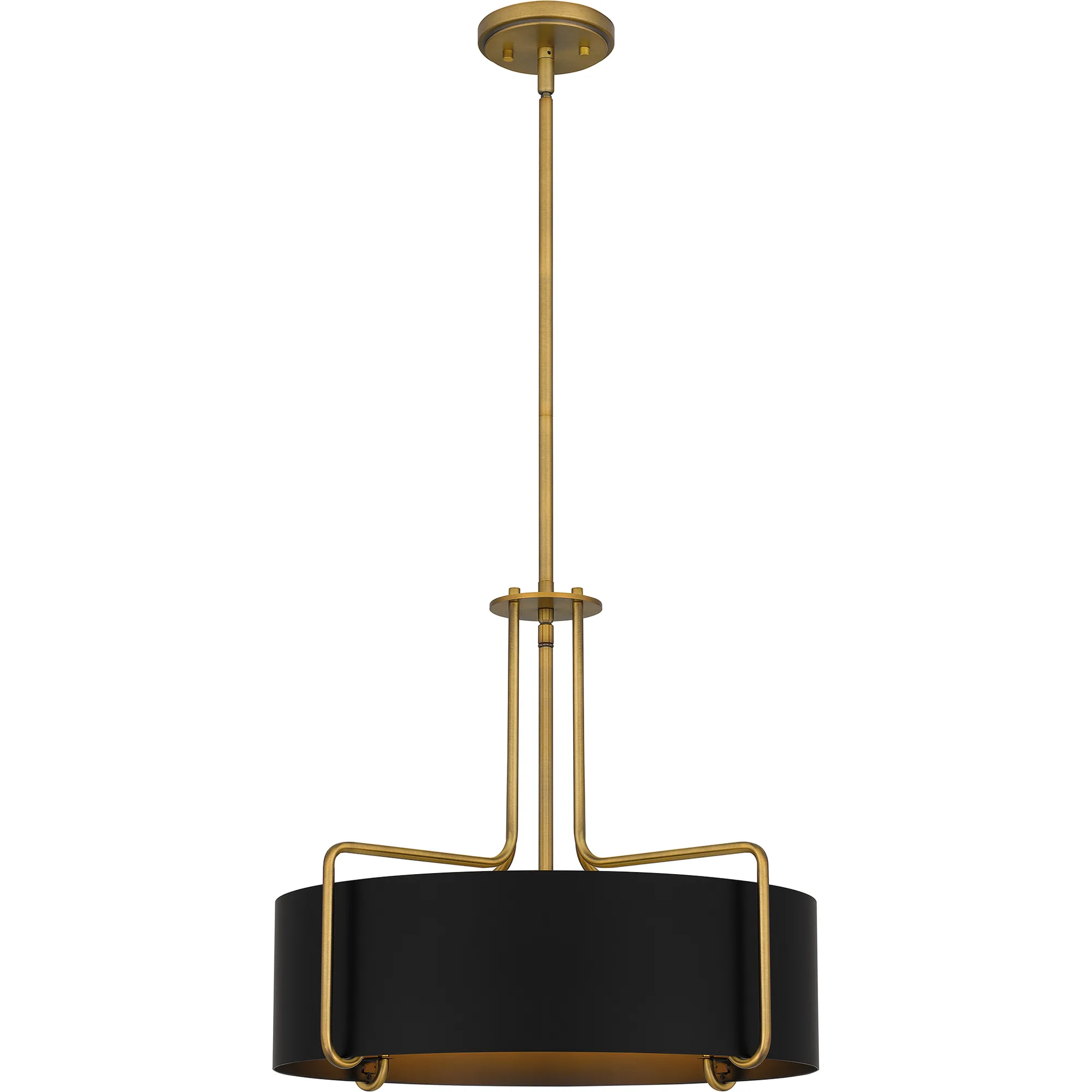 Hanley Four Light Pendant in Aged Brass
