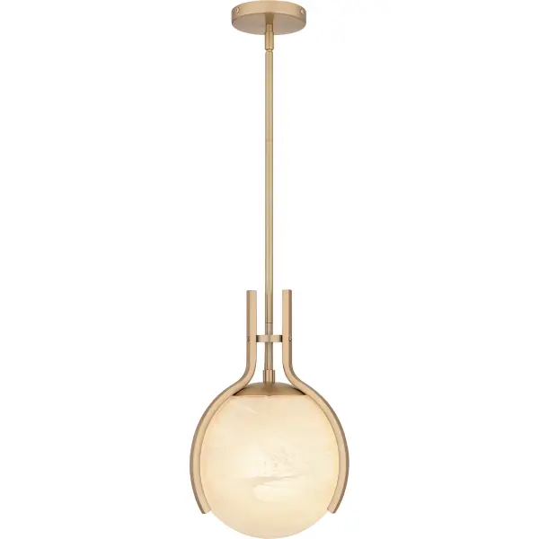A simple design with modern-inspired details, Orbit pendant lights are perfect for a variety of interior spaces. The alabaster glass globe is highlighted gracefully by a sleek frame - available in either matte black or bronze gold. Hang Orbit alone or in a grouping over any kitchen island or bar area for optimal lighting.