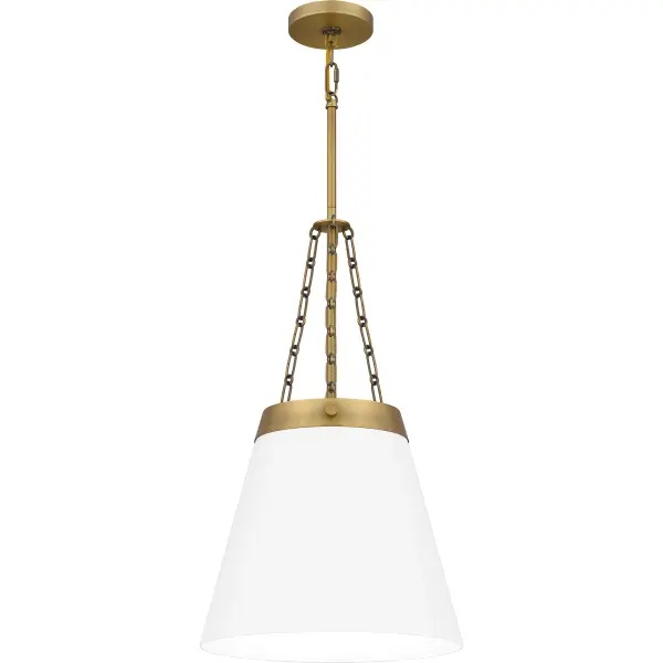 Embrace modern industrial design with the Alwyn collection of pendant lights. Choose from two bold options: an aged brass finish with a white metal shade or a brushed nickel finish with a black metal shade.  Hang Alwyn alone or in a grouping over a kitchen island, bar area, or table for instant style.
