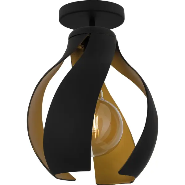 Kiko One Light Semi Flush Mount in Matte Black