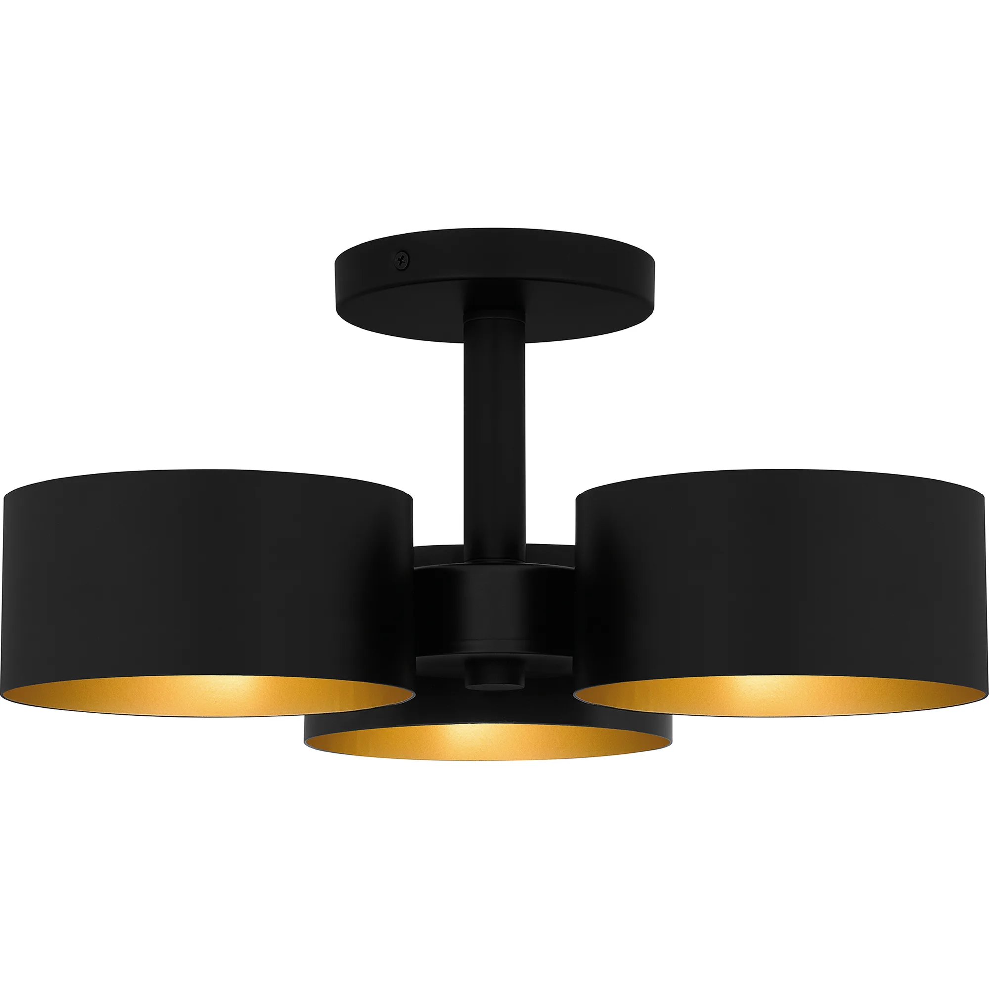 Nala Three Light Semi-Flush Mount in Matte Black