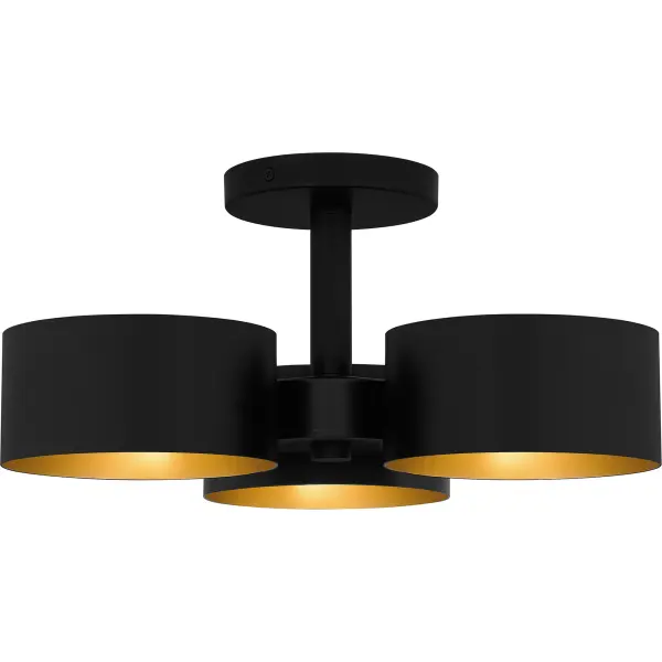 Matte black and gold make a beautiful, modern pairing in the Nala semi-flush mount light. The ceiling light design features three metal rings that can rotate to sit either horizontally or vertically, allowing you the chance to customize to your desired setting. Hang Nala in a variety of interior spaces for a bold lighting statement.