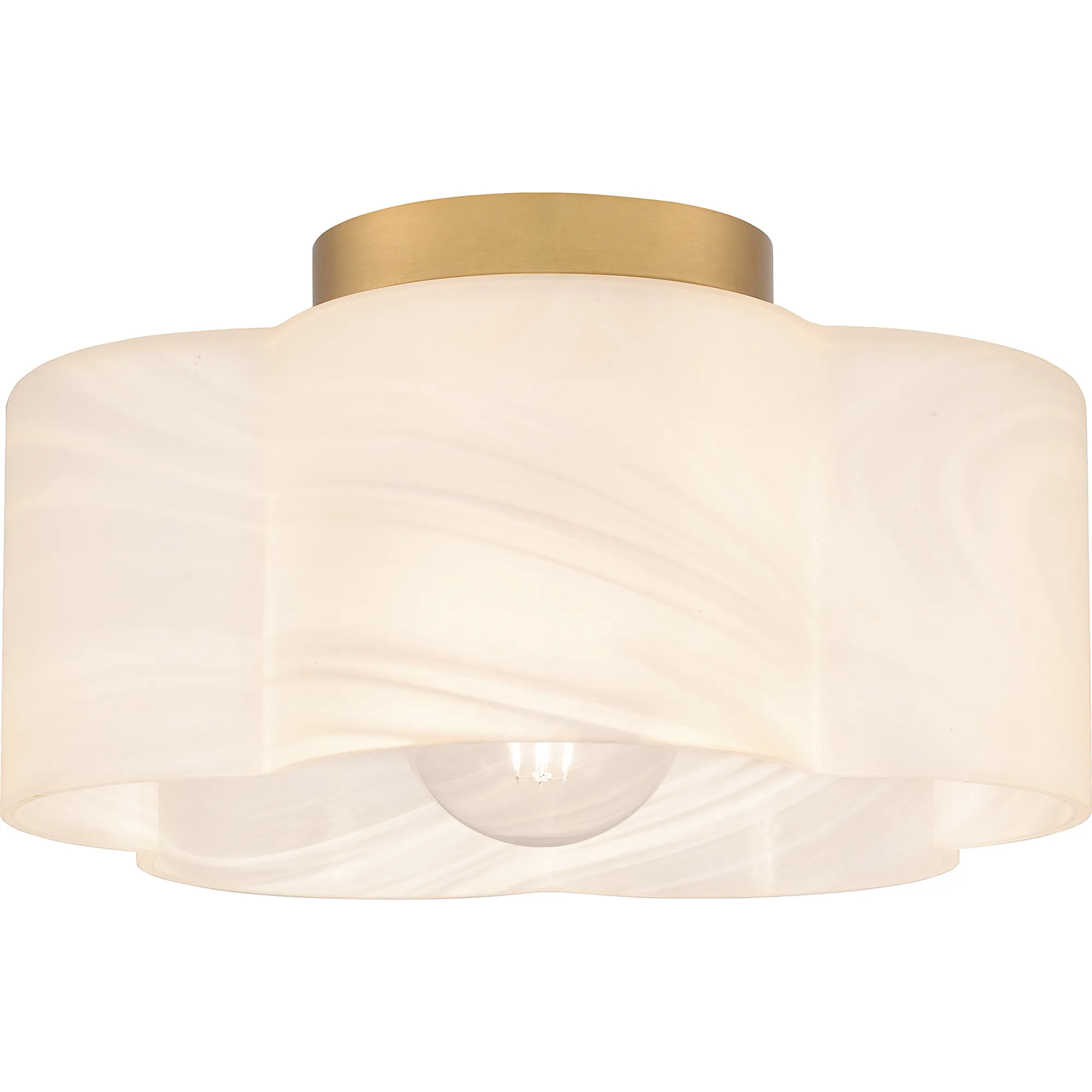 Lilly Semi-Flush Mount in Brushed Weathered Brass